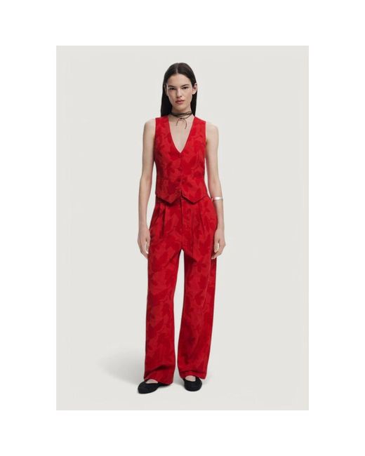 Desigual Red Rote knopfhose frühling/sommer frauen
