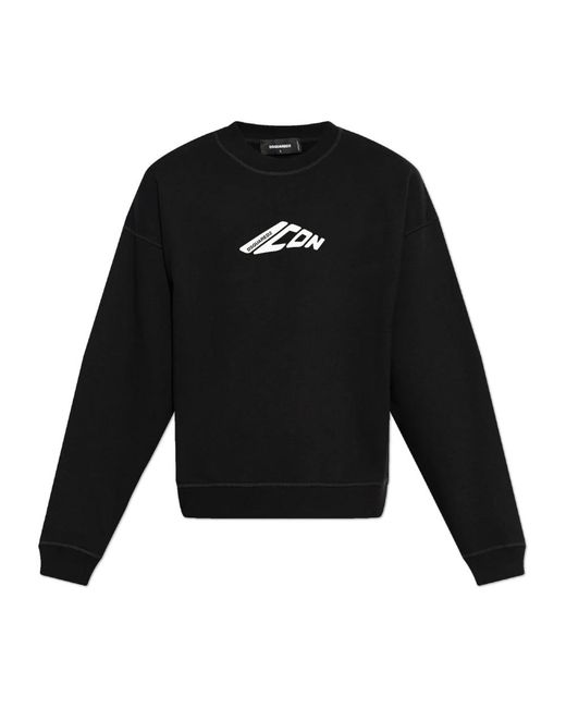 DSquared² Hoodies & Sweatvesten ,Zwart ,Katoen Sweatshirt Met Logo in het Black voor heren