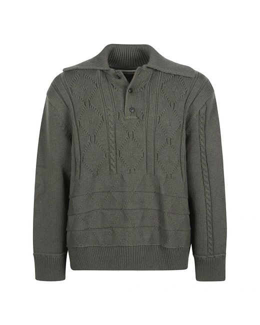 NAMACHEKO Gray V-Neck Knitwear for men