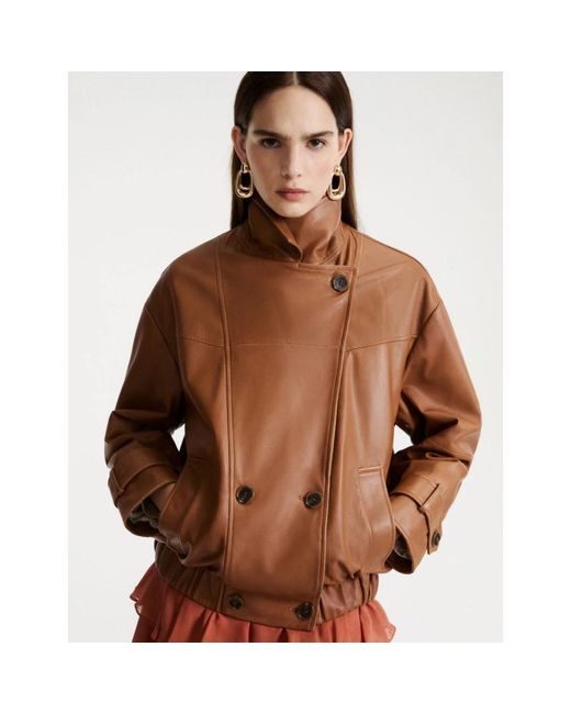 Marella Leather Jassen in het Brown