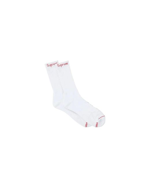 Supreme Crew Socks in het White