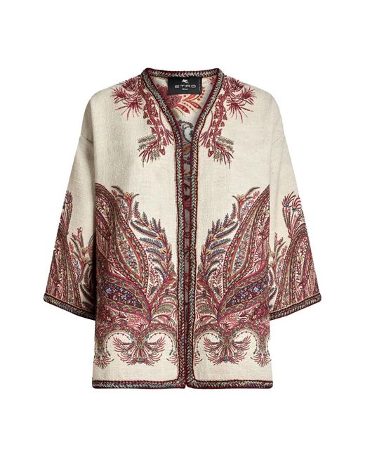 Etro Jassen ,Veelkleurig ,Katoen Floral Paisley Kesa in het Brown