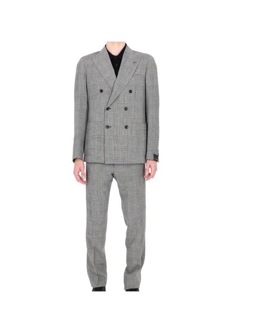 Tagliatore Montecarlo Double-Breasted Suit in het Gray voor heren