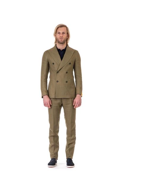 Tagliatore Green Double Breasted Suits for men