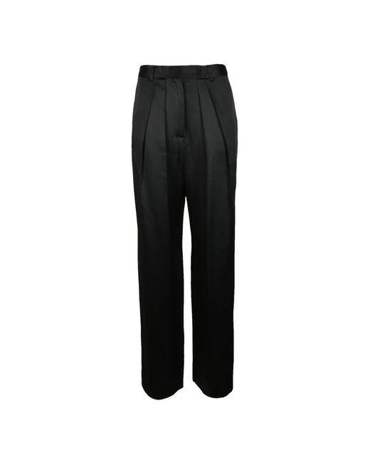 Rochas Broeken ,Zwart ,Rayon Elegante Wijde Broek in het Black