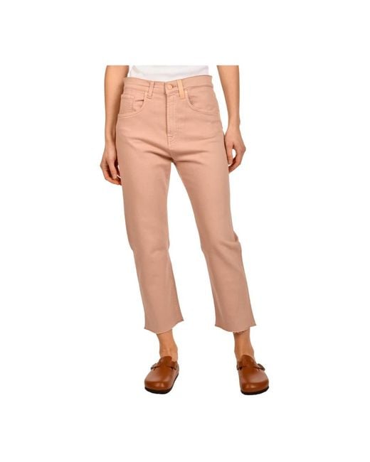 7 For All Mankind Pink Slim-Fit Trousers