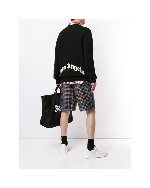 Palm Angels Black Round-Neck Knitwear for men