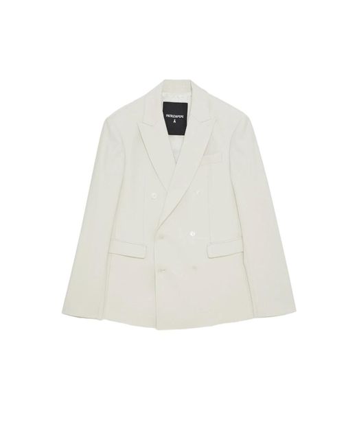 Elegante giacca beige doppiopetto di Patrizia Pepe in White da Uomo