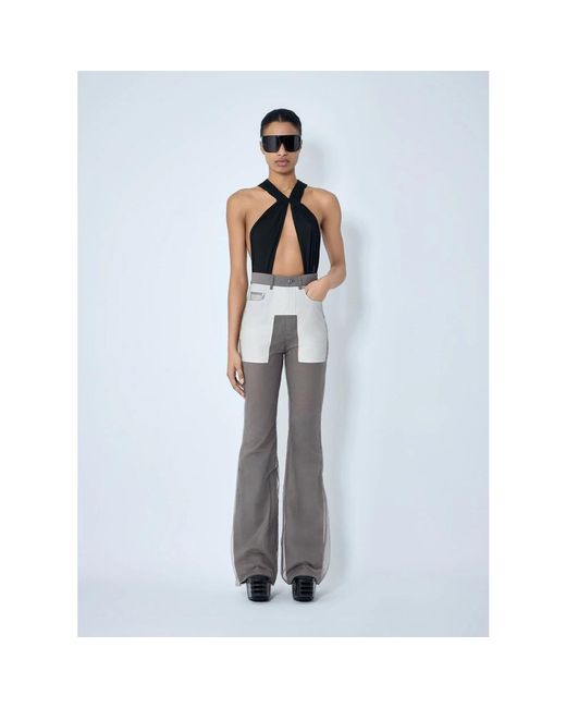 Rick Owens Gray Wide Trousers