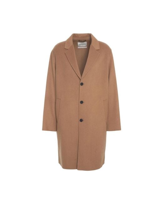Amaranto Brown Single-Breasted Coats for men