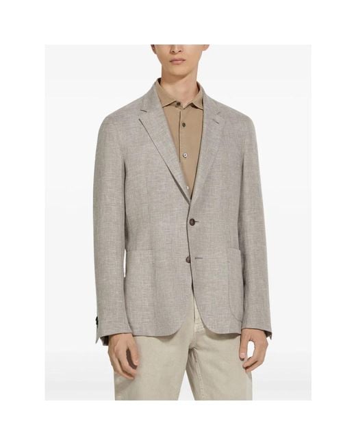 Zegna Gray Blazers for men