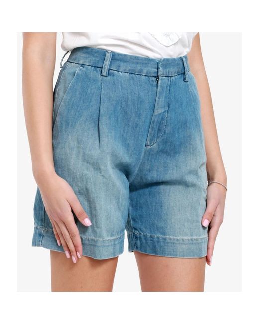 Roy Rogers Blue Denim shorts hohe taille reißverschluss