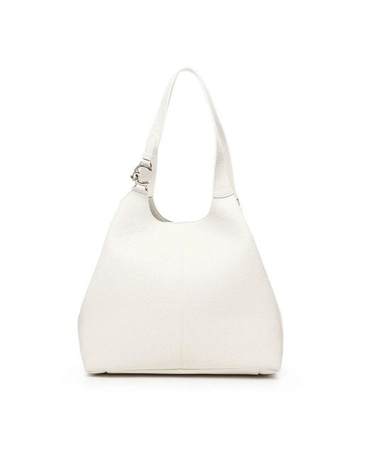 Coccinelle White Weiße Handtasche Mit Magnetverschluss