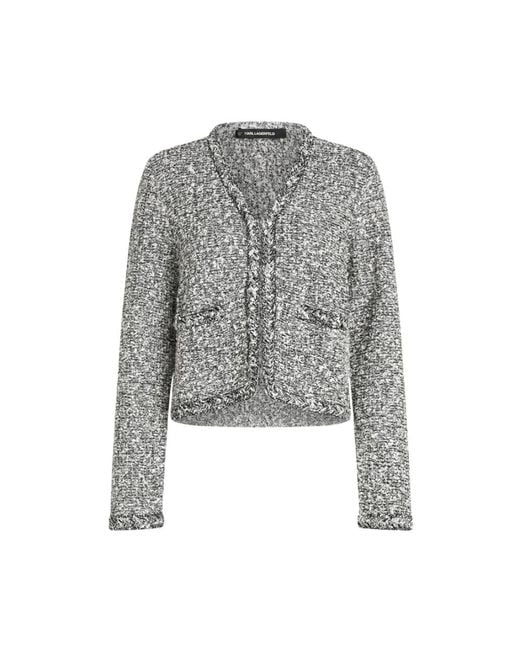 Karl Lagerfeld Gray Tweed Jackets