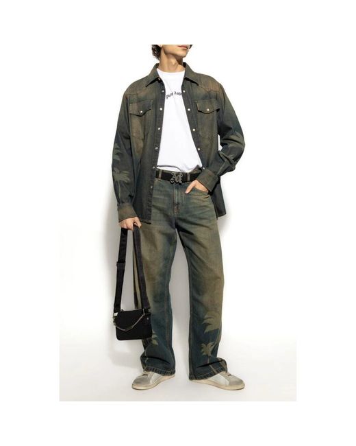 Denim Shirts Palm Angels pour homme en coloris Green