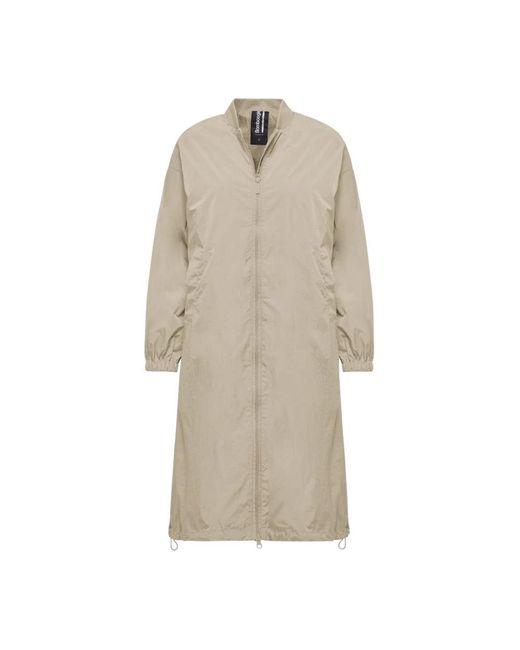 Bomboogie Jassen ,Nylon Lange Bomber Nylon Jas in het Natural