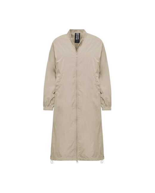 Bomboogie Jassen ,Nylon Lange Bomber Nylon Jas in het Natural