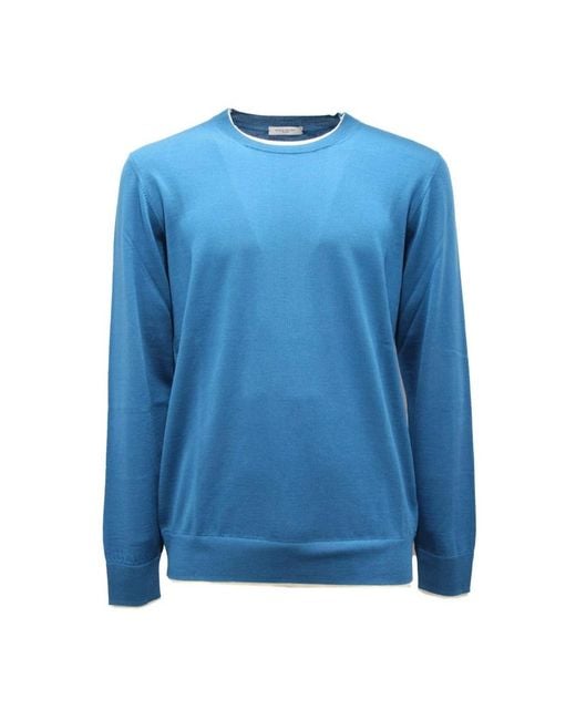 Paolo Pecora Blue Round-Neck Knitwear for men