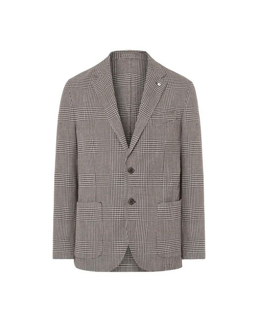 L.b.m. 1911 L.B. 1911, ,Jassen ,Bruin ,Bruin Geruit Jack in het Gray voor heren