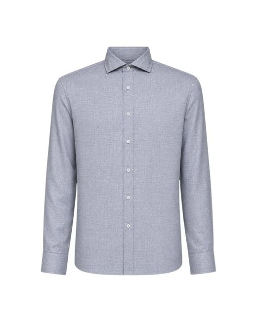 Brunello Cucinelli Blue Casual Shirts for men
