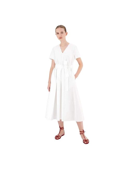 Max Mara Pink Midi kleid mit taillengürtel