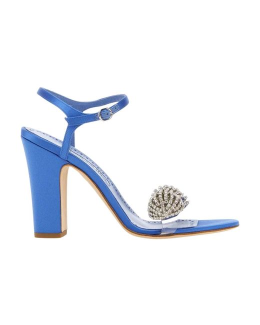 Manolo Blahnik Blue High Heel Sandals