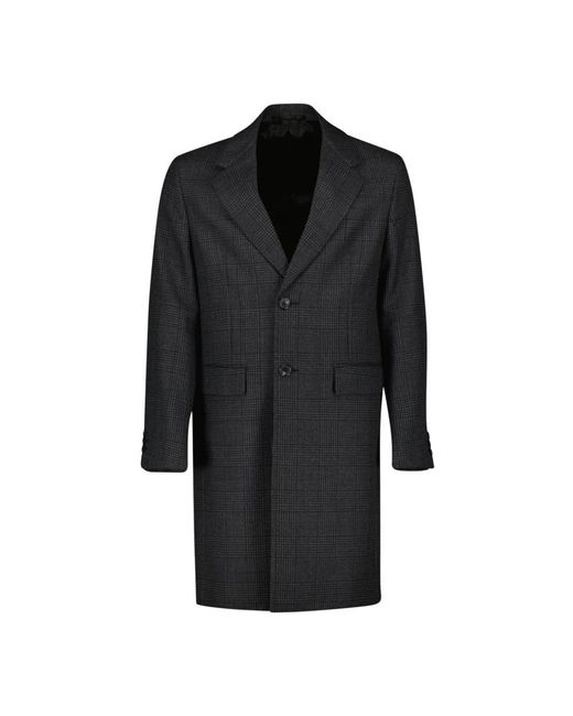 Prada Jassen ,Grijs ,Wol Wollen Jas Met Ruitpatroon in het Black voor heren
