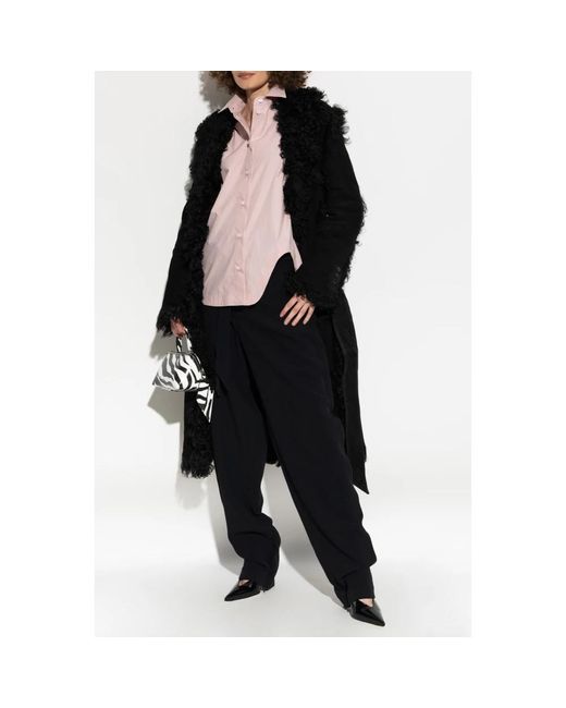 The Attico Faux Fur &Amp; Shearling Jassen in het Black