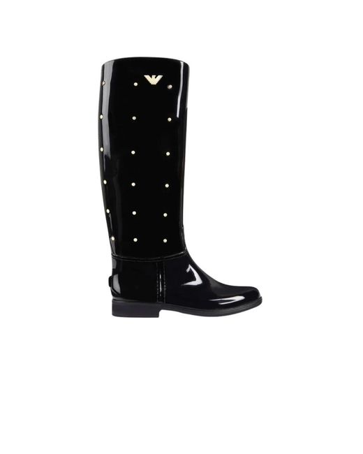 Emporio Armani Black Rain Boots