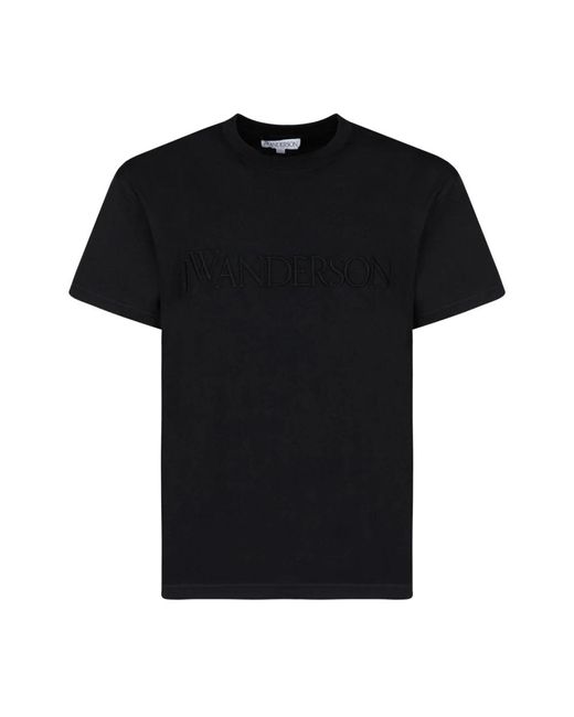 J.W. Anderson Schwarzes logo-besticktes t-shirt in Black für Herren