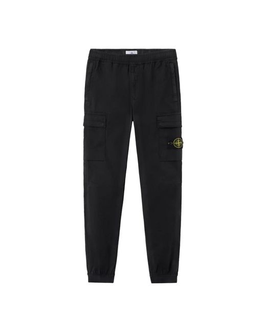 Stone Island Black Slim-Fit Trousers for men