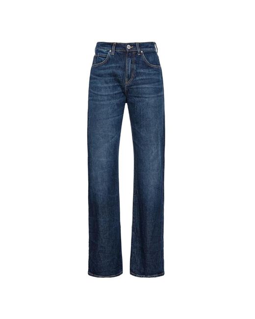 Pinko Jeans ,Blauw ,Katoen Wide Leg Blauwe Katoenmix Jeans in het Blue