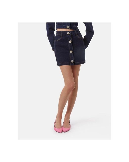 Denim Skirts Silvian Heach de color Blue
