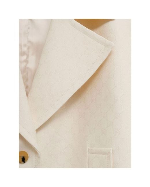 Gucci Natural Weiße Mäntel Für Frauen