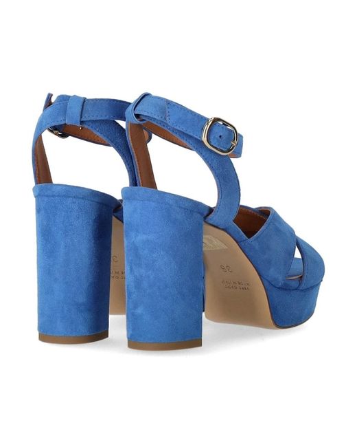 Shoes > sandals > high heel sandals Via Roma 15 en coloris Blue