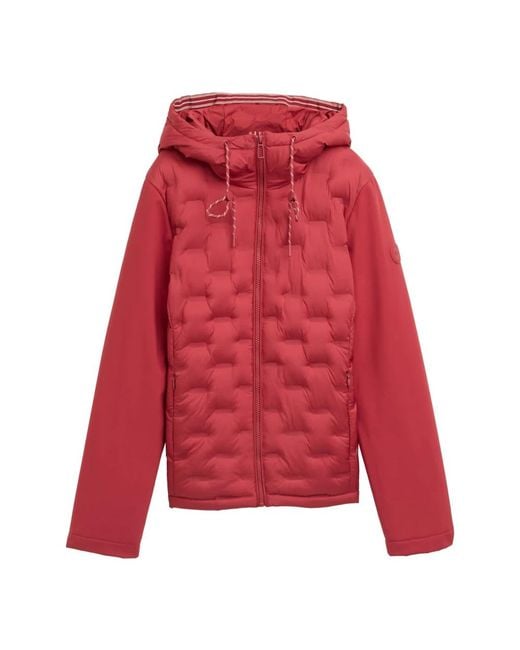 Tom Tailor Red Gesteppte Hybrid Übergangsjacke Mit Kapuze