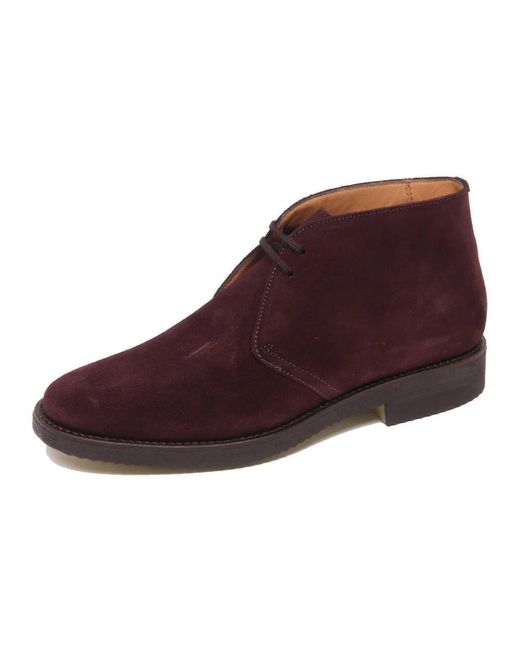 Antica Cuoieria Red Lace-Up Boots for men
