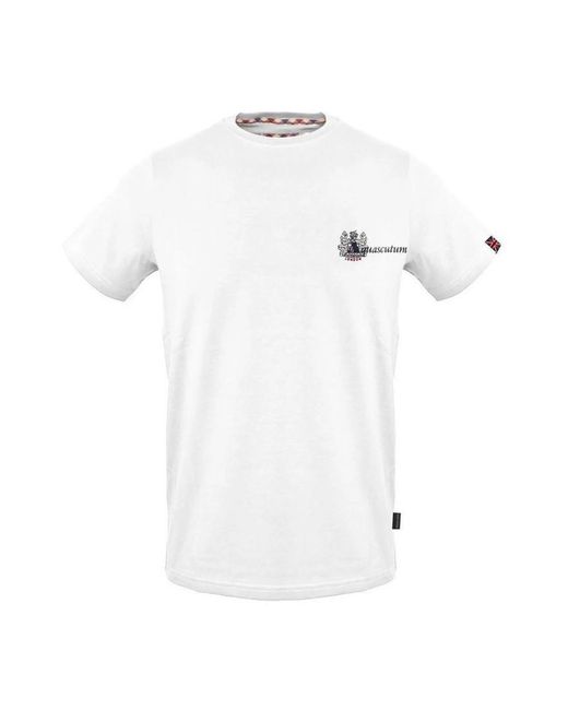 T-shirt in cotone con logo union jack di Aquascutum in White da Uomo
