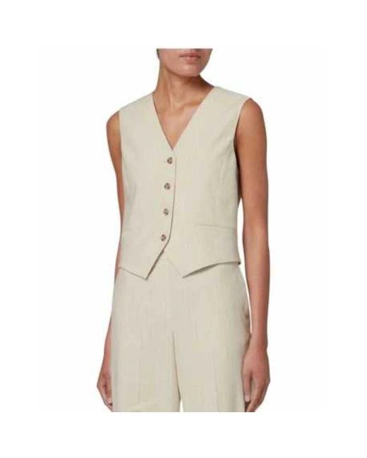 Paul Smith Natural Gestreiftes Leinen Baumwollanzugweste