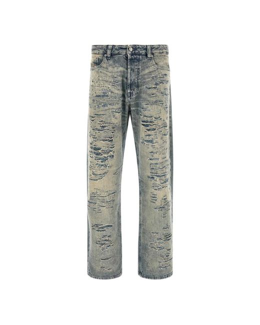 DIESEL Gray Straight Fit Jeans for men