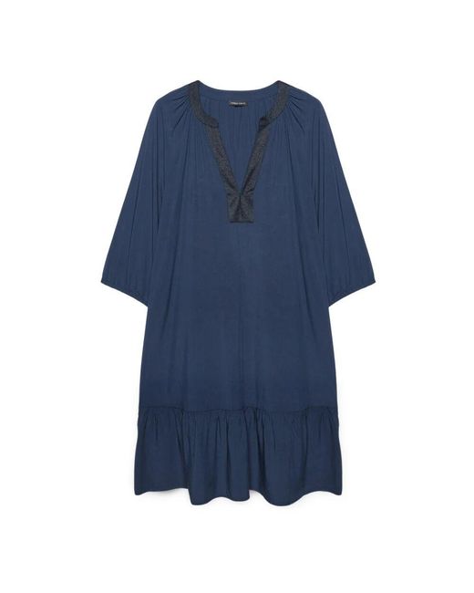 FIORELLA RUBINO Blue Sommerkleid mit lurex-bordüren