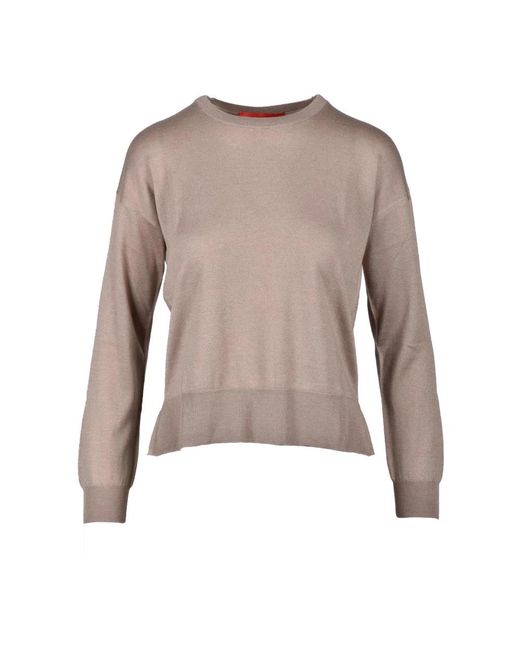 Round-Neck Knitwear di Wild Cashmere in Brown