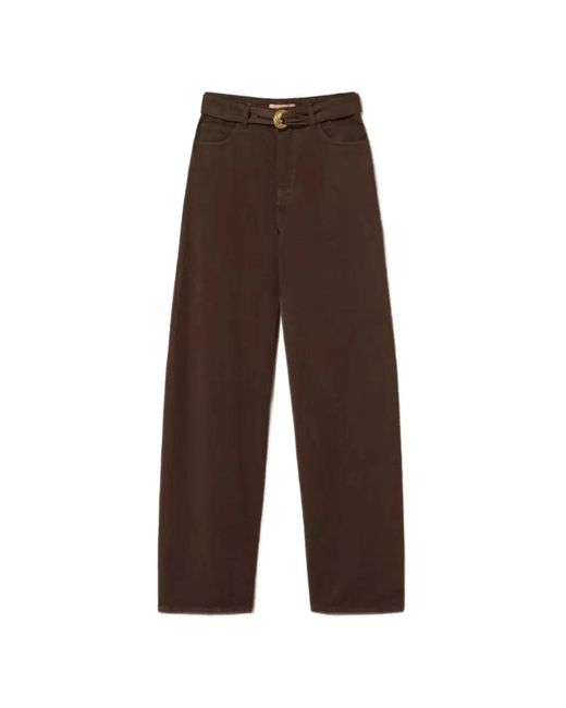 Twinset Brown Wide Trousers