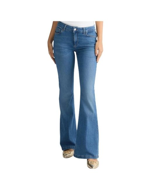 Liu Jo Jeans ,Blauw ,Katoen Flared Perfect Beat Jeans in het Blue
