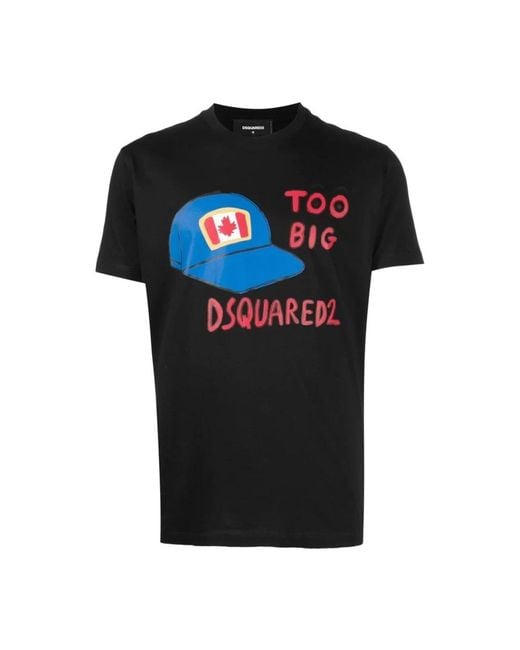DSquared² Bedrucktes cap grafik t-shirt in Black für Herren