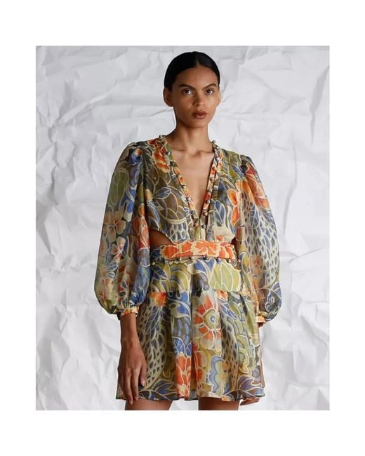 Ixiah Natural Short Dresses