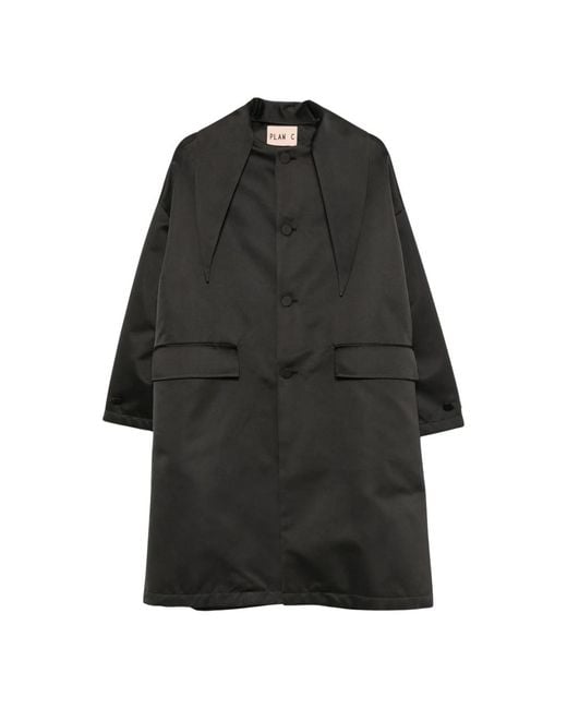 Single-Breasted Coats Plan C de color Black