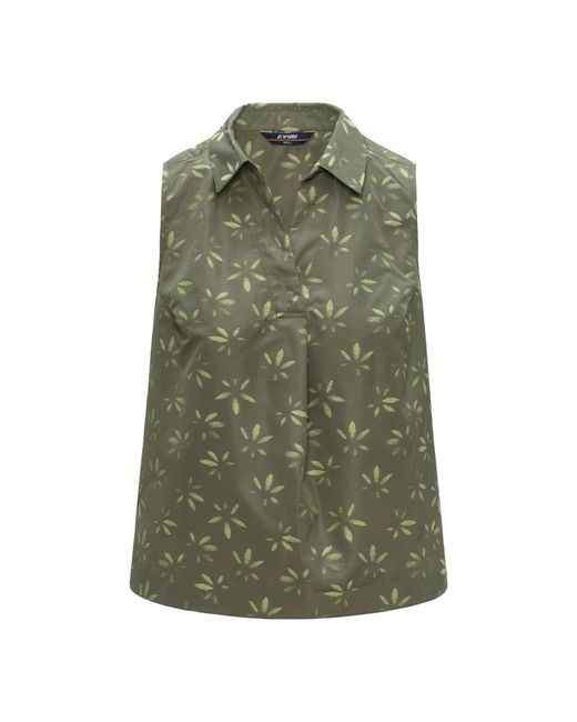 K-Way Green Sleeveless Tops