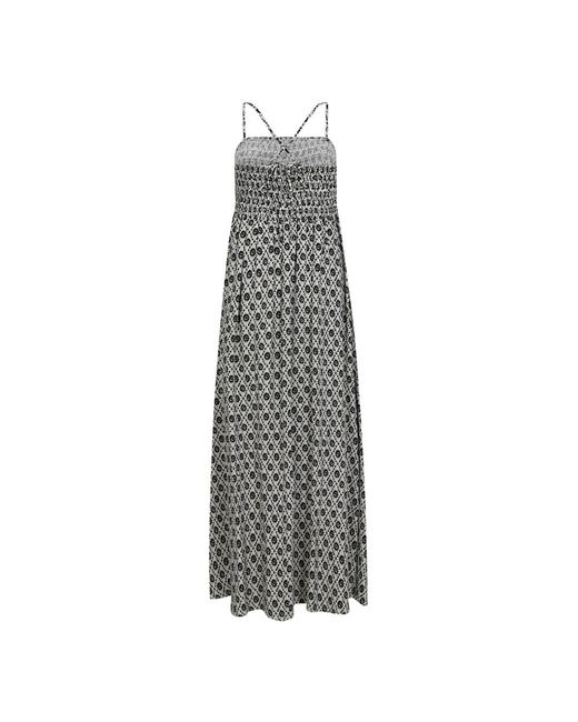 co'couture Kleedjes ,Veelkleurig ,Off- Smock Strap Jurk in het Gray