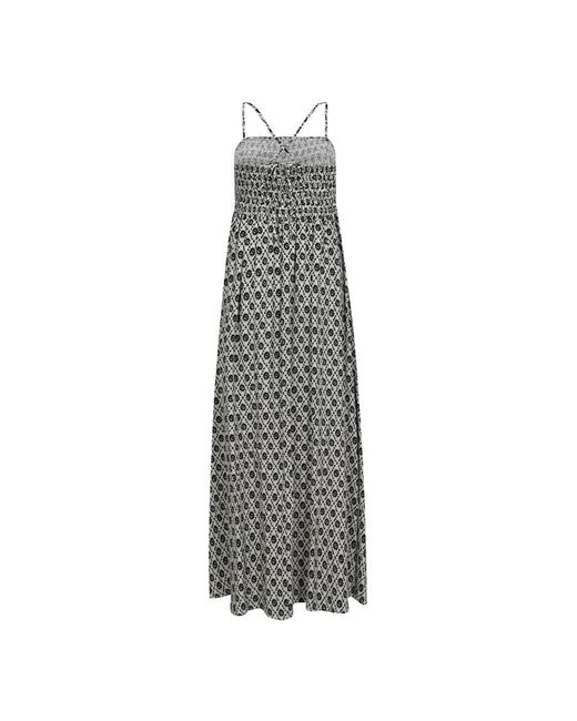 co'couture Kleedjes ,Veelkleurig ,Off- Smock Strap Jurk in het Gray